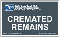 USPS Cremated Remains Label